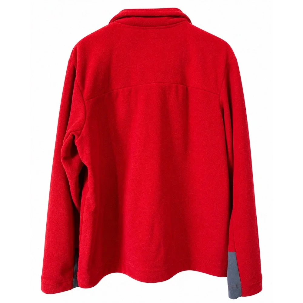 The North Face Fleece Jacket Mens Large Red Excellent Full Zip C738 Contrast